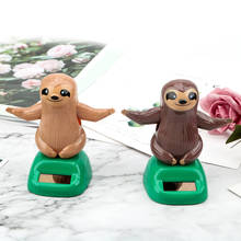 LEEPEE Auto Accessories Cute Sloth Shape Car Ornament Car Styling Dashboard Decoration Solar Powered Dancing Toy Swinging 2024 - buy cheap