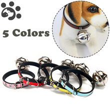 Leather Dog Cat Collar with Bell Small Large Dogs Collar Necklace Adjusable Durable Puppy Kitten Soft Collars Chihuahua MP0059 2024 - buy cheap