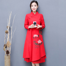 Vestido feminino retrô oriental, primavera 2019 cheongsam qipao reformação elegante vestido chinês ta1539 2024 - compre barato