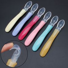 Newborn Baby Soft Safety Silicone Infan Learning Feeding Spoon Flatware Children Dishes Tableware Soup Spoon 2024 - buy cheap