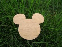 fashion design mouse head with two big ear wooden brooches 2024 - buy cheap