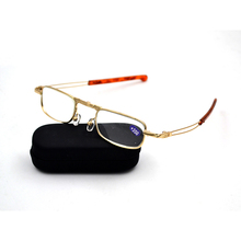 Gafas de lectura plegables Unisex con marco de Metal ajustable, piernas flexibles, gafas de presbicia, gafas de hombre mayor con caja L3 2024 - compra barato