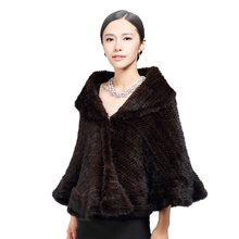 Genuine Knitted Mink Fur Shawl/Wrap/Cape cute /Women thickening mink fur coat big size lady luxury mink fur shawl knitting 2024 - buy cheap