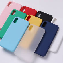 Silicone Solid Candy Matt Simple Soft Phone Thin Fundas Capa Coque Back Cover For iPhone 11 7Plus 7 6S 5S 8 8Plus X XS Max Case 2024 - купить недорого