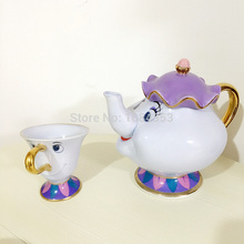 New style Hot Sale Cartoon Beauty And The Beast  Mug Mrs Potts Chip Tea Pot Cup 2PCS One Set Lovely Xmas Gift 2024 - buy cheap