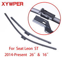 Xywper lâminas de limpador de carro para seat leon st 2014 2015 2016 26 "e 16", acessórios de carro de borracha macia, limpador de para-brisas 2024 - compre barato