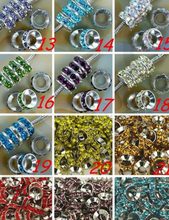 10mm 100pcs/lot white mixed multicolor d74534 Crystal Rondelle Spacer Beads Lot loose round silver Plated Big Hole European Bead 2024 - buy cheap