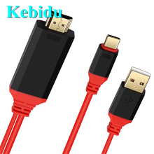 Kebidu USB 3.1 Type C to HDMI-compatible 2m Cable Adapter Converter Ultra HD 1080P 4k Charging HDTV Video Cable  for Samsung S8 2024 - buy cheap
