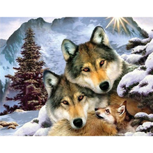 5D Diy Diamond Painting 100% Full Square Drill Home Decoration Cross Stitch Mosaic 3D Diamond Embroidery Needlework  Wolf Family 2024 - buy cheap