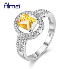 Almei anillos de boda anillo de piedra verde dijes de plata Aneis mejores amigos Joyeria Strass Cristal Bijoux Fille marca Y3377 2024 - compra barato