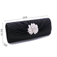 New Brand Women Satin Evening Bag Diamonds Day Clutch Chain Silver Red Long Purse For Bridal Wedding Hand Bags bolso 2024 - buy cheap