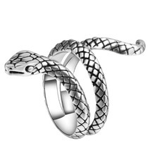 2017 новая мода оптом модные кольца в виде змейки Для женщин серебряный цвет тяжелые металлы кольцо панк Рок Винтажные Ювелирные изделия животных 2024 - купить недорого