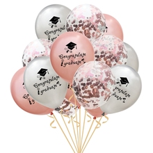 10/15pcs Congratulate Graduate Balloons Helium Clear Balloons 12inch Birthday Party Decorations Air Ballons Confetti For Balls 2024 - buy cheap