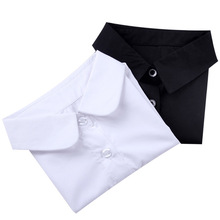 Женская винтажная рубашка с воротником-обманкой, белая и черная блузка с отворотным воротником и отворотом, аксессуары для одежды, 2019 2024 - купить недорого