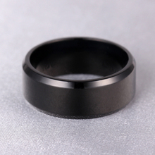 MANGOSKY 8mm Bright Polish Black Titanium Ring For Men 2024 - buy cheap