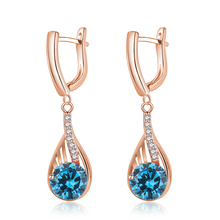 MISANANRYNE Vintage Gold Color Earrings For Women Fashion 9 Colors Austrian Crystal Dangle Earrings Women Wedding Jewelry 2024 - buy cheap