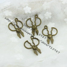 Sweet Bell 50pcs/lot 20*26mm Antique Bronze Metal Alloy Small Scissors Charm Jewelry Pendants Charms D0453 2024 - buy cheap