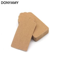 DONYAMY 50pcs 9.5*4.5 cm Scallop Kraft Blank Hang tag Retro Gift tag Table Number cards 2024 - buy cheap