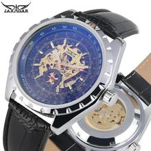 Reloj clásico de esfera transparente para hombre, pulsera mecánica de cuerda automática, correa de cuero, regalo para amigos, color negro 2024 - compra barato