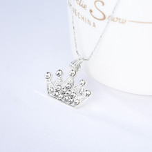 ZCHLGR New crystal Pendants Necklace For Women Crystal Crown  Heart Sliver Color Long Necklaces Fashion Jewelry Christmas Gift 2024 - buy cheap
