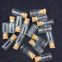 50pieces 12*24mm transparent Tiny Clear Glass Bottle jar with cork eyehook Charms glass vial Pendants 1ML jewelry findings 2024 - buy cheap