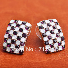 Miasol Fashion Earrings Jewelry Trendy Rose Gold Color Austrian Crystal Opal Earrings Wedding For Women Gift 2024 - buy cheap
