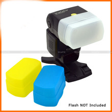 3 color white+yellow+blue Flash Diffuser BOUNCE DOME Soft Box For speedlite  For canon 430EX 430 EX II 2024 - buy cheap