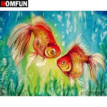 HOMFUN Full Square/Round Drill 5D DIY Diamond Painting "goldfish" Embroidery Cross Stitch 5D Home Decor Gift A06974 2024 - buy cheap