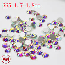 ss5 1.7-1.8mm Flatback Rhinstone Crystal AB 3D Nail Art Stones Glue On DIY Non Hotfix Rhinestones 2024 - buy cheap
