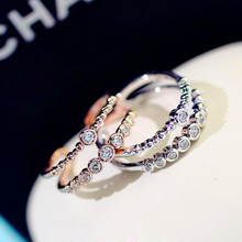 Anillo abierto de cristal Simp bohemio para mujer, con piedra de circón, bonito anillo pequeño de Color oro rosa, anillos de compromiso de promesa para mujer 2024 - compra barato