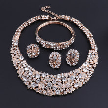 OEOEOS Nigerian Beads Necklace Earrings Jewelry Set Luxury Cubic Zirconia Women Wedding Jewelry Sets for Brides Turkish Jewelry 2024 - buy cheap