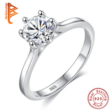 Preço de fábrica na moda anel de noivado 6 garras 925 prata esterlina aaa cristal cz feminino anéis de banda de casamento jóias presente 2024 - compre barato