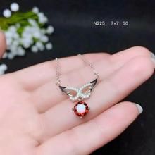 angel wing shape fashion natural garnet pendant for necklace 100% natural gem red color 925 sterling silver girl birthday gift 2024 - buy cheap