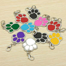 New metal enamel paw print charm Cats Collar Pendant Ornament Fashion Pet Jewelry accessories 8pcs Lot New 2024 - buy cheap