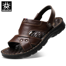 Men's Summer Sandals Top qualtiy genuine leather casual sandals shoes men beach slippers moccasins 2024 - buy cheap