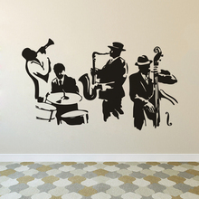 Music Player Vinyl Wall Sticker Musical Instrument Tools Wall Murals Drums Bass Saxophone Player Wall Decal Art Music Band AZ734 2024 - buy cheap