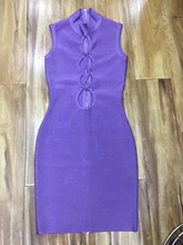 Rayon Bandage Dress Women New Arrival 2017 Lilac Sexy Hollow Out Bandage Dress Wholesale 2024 - buy cheap