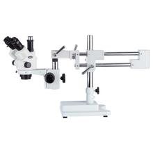 Microscopio estéreo AmScope 7X-45X con Zoom Focal, soporte de brazo con Anillo de luz LED SM-4NTP-144 2024 - compra barato