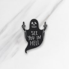 SEE YOU IN HELL Enamel Brooches Button Pins for clothes bag Punk Cool Dark Funny Ghost Jewelry Gift for friends 2024 - buy cheap