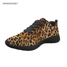 Twoheartsgirl Spring Women Flat Shoes Classic Leopard Print Female Light Sneakers Leisure Girls Breathable Lace Up Flats Zapatos 2024 - buy cheap