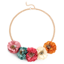 Maxi Bohemian Big Flower Statement Necklaces Femme Gold Color Short Choker Necklace Femme Multi Boho Collar 2024 - buy cheap
