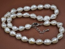 Venta al por mayor, nuevo collar blanco de perlas cultivadas reales barrocas de 10-12mm, envío gratis, 20 pulgadas 2024 - compra barato