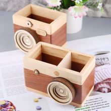 Creative Camera Pattern Wooden Pen Pencil Case Holder Stand Desktop Sundries Storage Box Multi Purpose Use 2024 - buy cheap