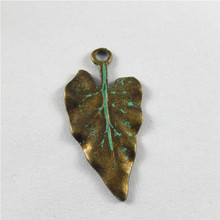 Julie Wang 20PCS Antique Bronze Charms  Green Heart Shape Leaves Suspension Pendants Jewelry Earring Necklace  Accessory 2024 - buy cheap