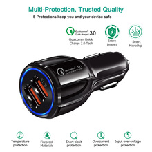 Car Charger Usb Quick Charge 3.0 For Mobile Phone Dual Usb Car Charger QC3.0 Fast Charging Adapter Mini Usb Car Charger Charging 2024 - buy cheap