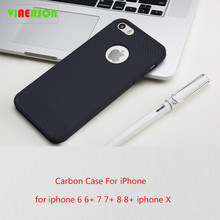 VORSON Phone Case Bumper On The For iPhone 5 5S SE 6 6S 7 8 Plus Carbon Fiber Texture Brushed Soft Silicone TPU Back Cover Cases 2024 - buy cheap