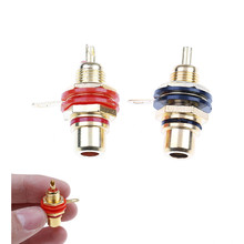 1 Pair New RCA Female Socket Connector Chassis Panel Mount Adapter Audio Terminal Plug 2024 - buy cheap