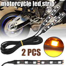 2 pçs 12v motocicleta 6 led sinal de volta tira luz indicadora barra âmbar lâmpada universal para luzes do reboque da placa licença carro 2024 - compre barato