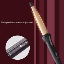 Tapered Hair Curler Curling Iron Ceramic Tourmaline Coating Professional Styling Tool Adjustable Temperature Dual Voltage Home T 2024 - buy cheap
