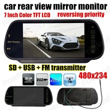 7 Inch Color TFT LCD 480x234 MP5 SD USB FM transmitter Car Rear View Mirror Monitor Parking Monitor reversing priority 2024 - buy cheap